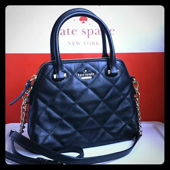 Kate Spade Leather Quilted Satchel Crossbody EUC - Picture 2 of 7